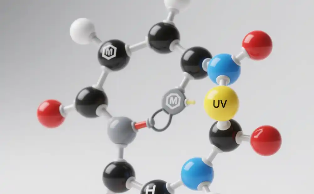 Schematic diagram of UV ink molecules