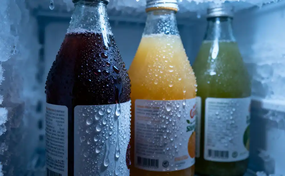 Low temperature labels printed with water-based ink