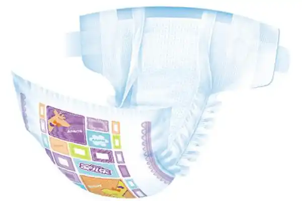 Diapers printed with water-based ink