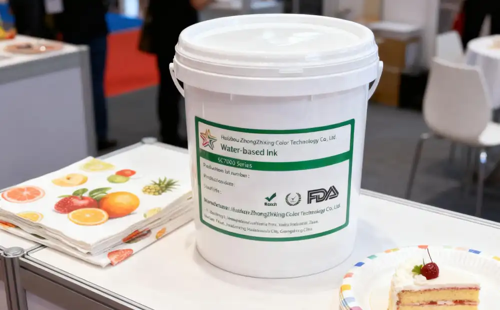 Direct food contact ink for napkin printing, food-safe water-based ink for tissue and paper packaging