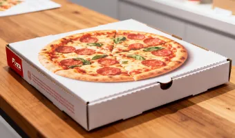 Pizza box printed with StarColor SC6000 low-VOC water-based food-safe ink