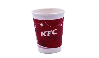 Coffee paper cup with stripe design, suitable for hot drinks
