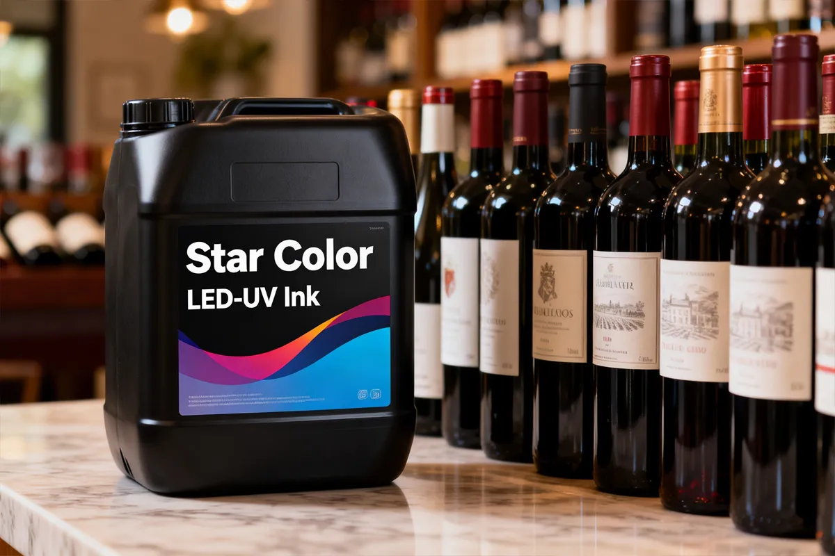 UV flexographic ink printed wine label
