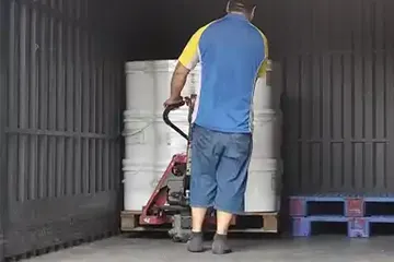 Loading ink pallets onto truck