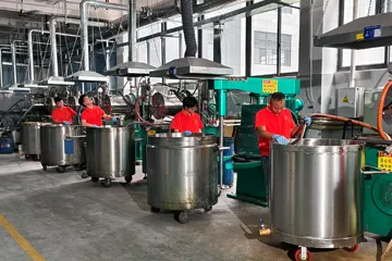 Worker making water based ink