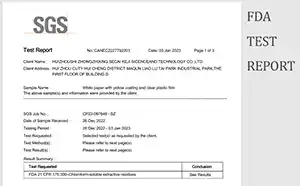 US FDA Test report